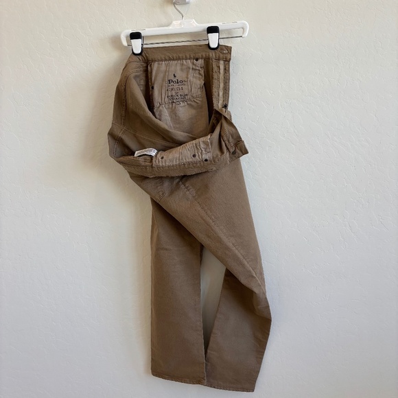 Polo Ralph Lauren The Varick Slim Straight jeans, men’s size 36/34 Khaki - Picture 1 of 7